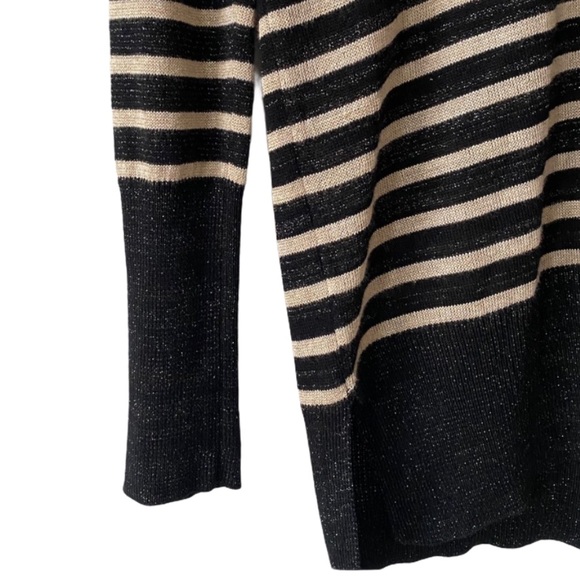 Joie Black Gold Emere Striped Shimmer Sweater - Picture 5 of 8